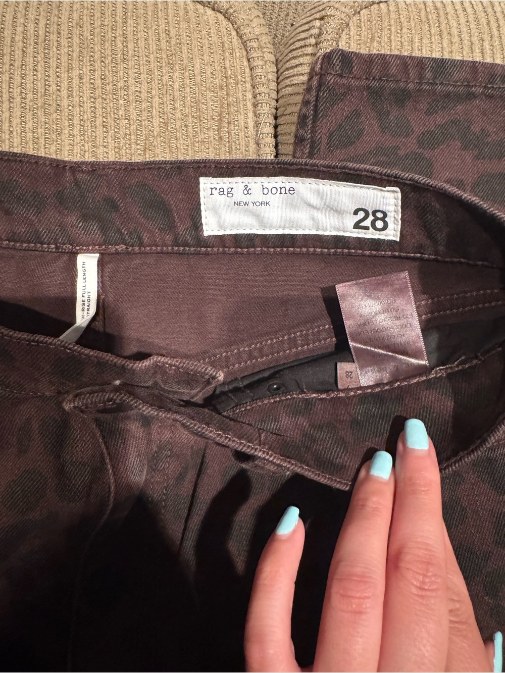 rag & bone Brown Leopard-Print Jeans - Picture 4 of 9